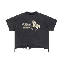 Vintage Wash Boxy Distressed Hem T-Shirt